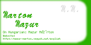 marton mazur business card
